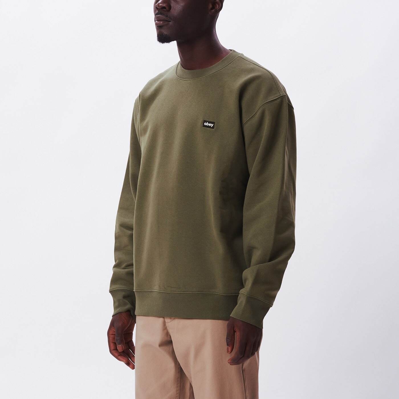 OBEY Mini box logo crewneck specialty fleece (Thyme)