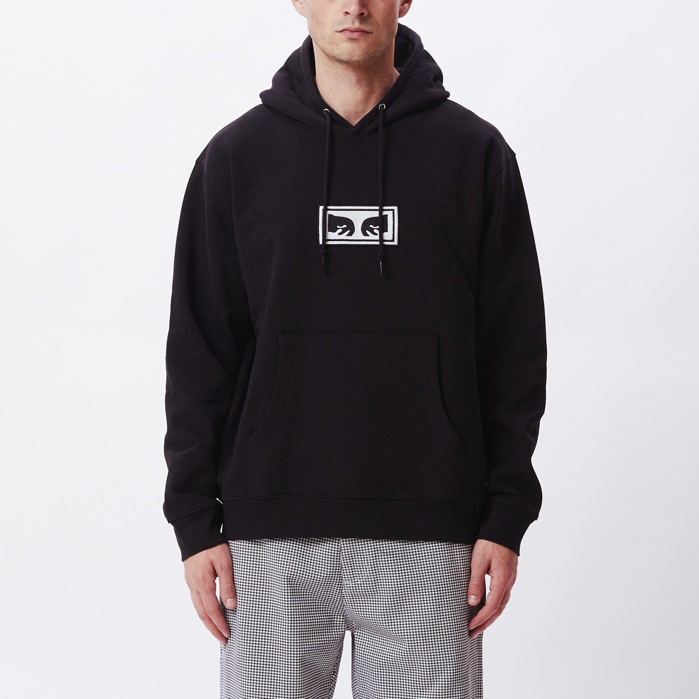 Obey Eyes Box Logo Embroidered Hoodie