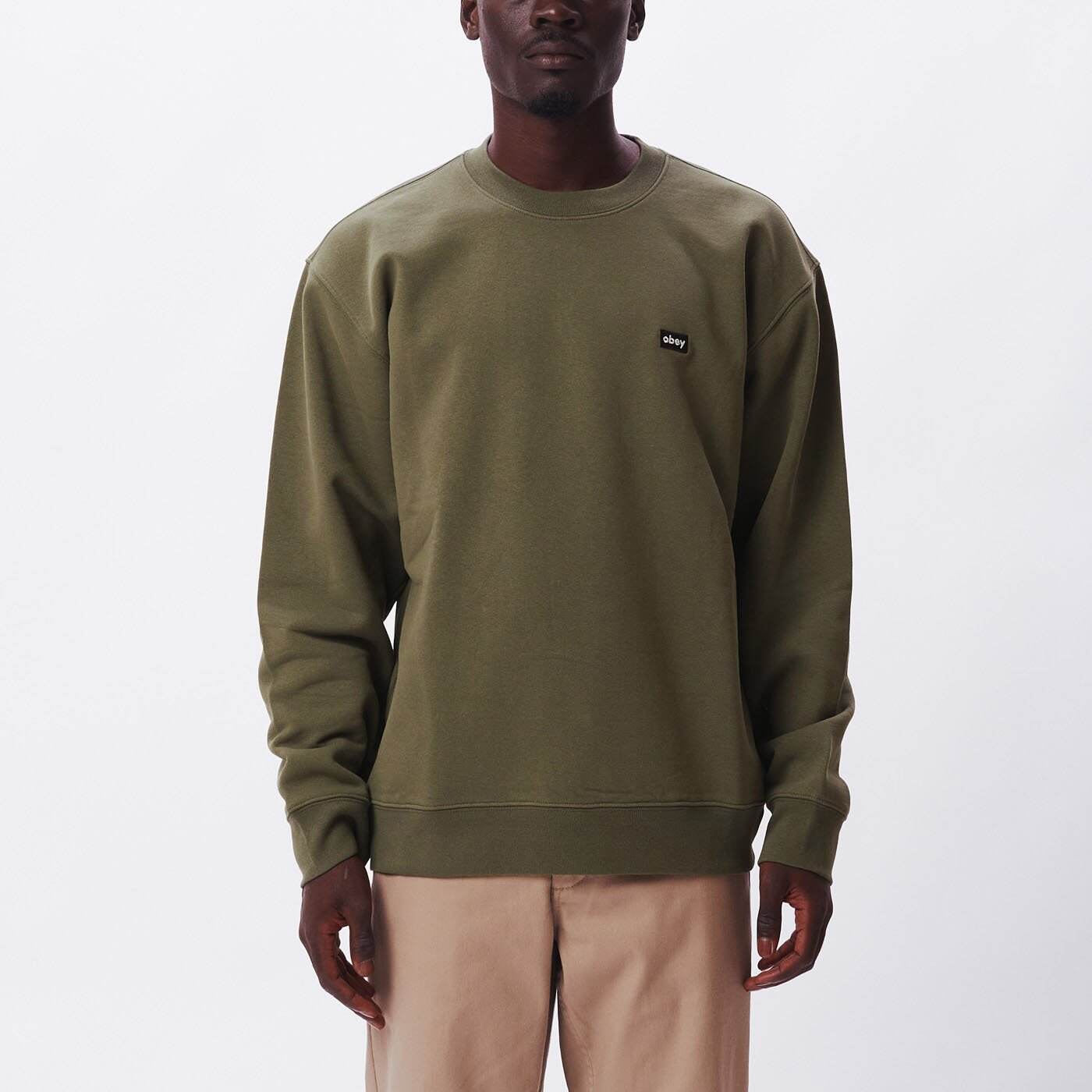 OBEY Mini box logo crewneck specialty fleece (Thyme)